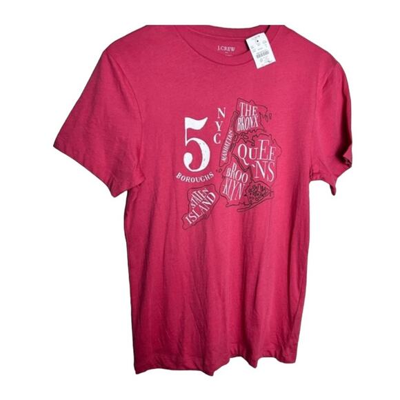 J.Crew Short Sleeve Crewneck Graphic Map of New York Boroughs Sz S NWT - Picture 1 of 6